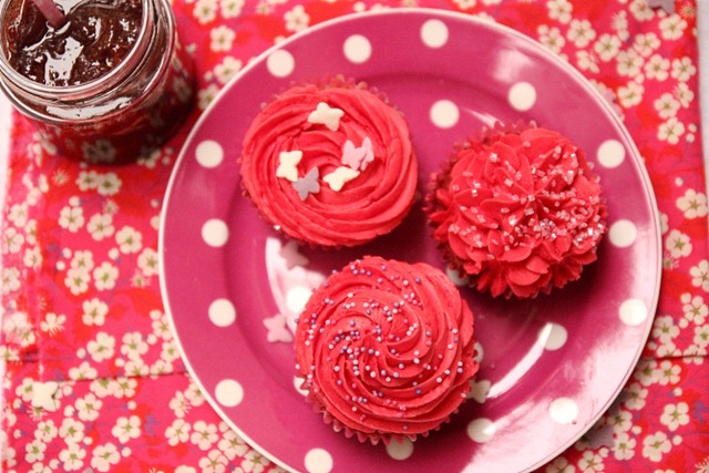 cupcakes fourrés à la fraise