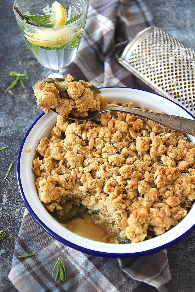 crumble courgettes